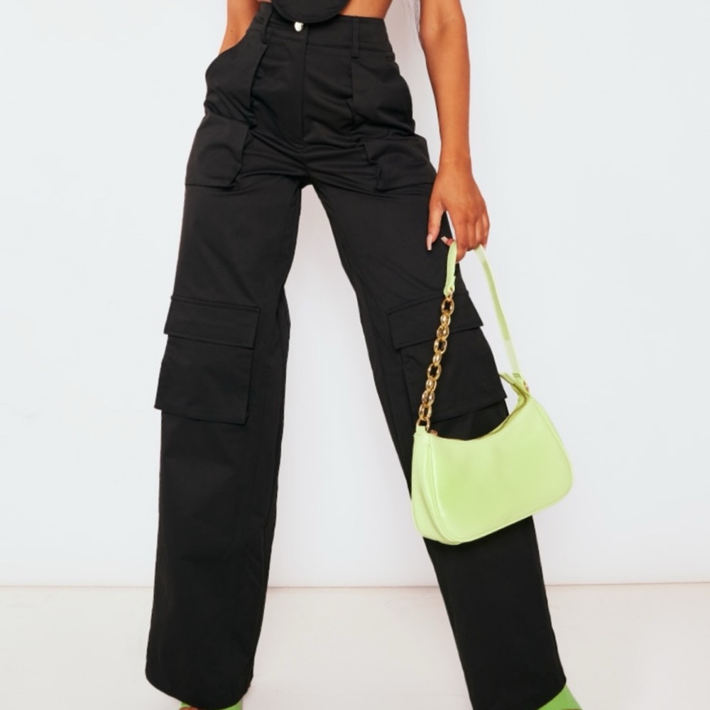 Black High-Waisted Cargo Pants